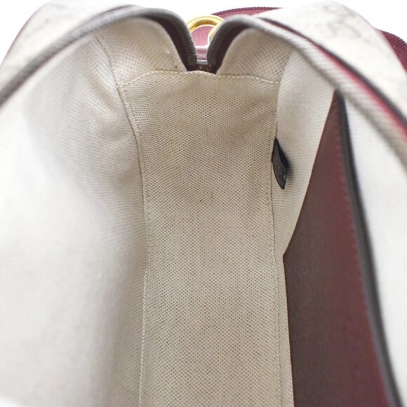 GUCCI Marmont GG Pattern Shoulder Bag Supreme Leather Canvas Brown Red - Picture 14 of 15